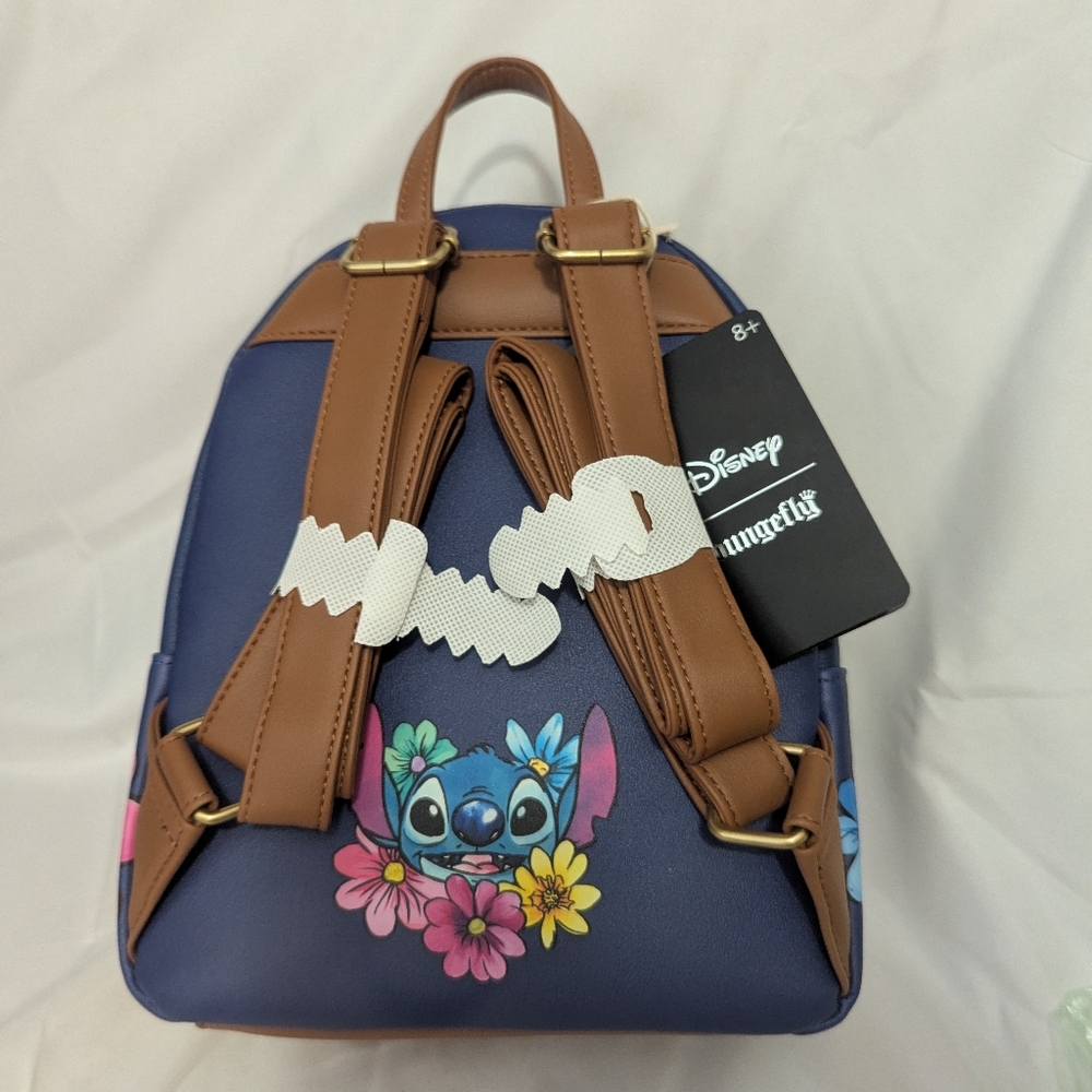 Disney Stitch Loungefly Mini Backpack and Wallet - Picture 4 of 10